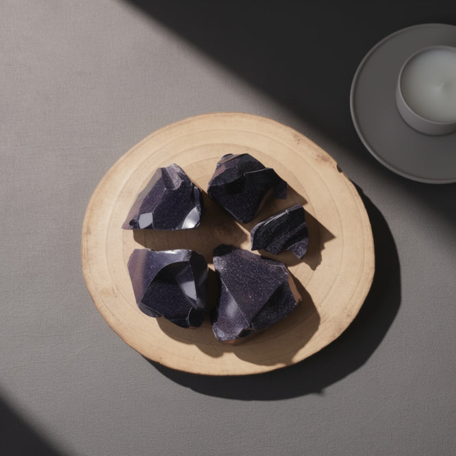 Kalavati Agate Premium Raw Blue Goldstone