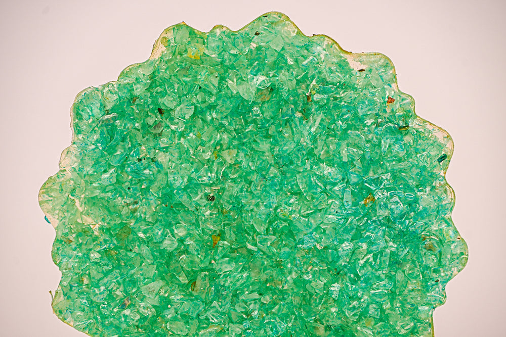 Kalavati Agate Aqua Green Crystal Cluster Plate