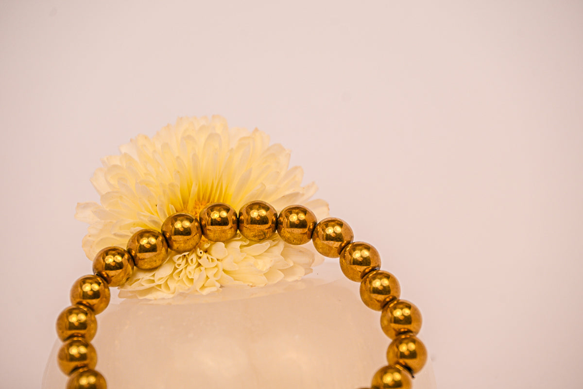 kalavati Agate Divine Gold Bead Bracelet