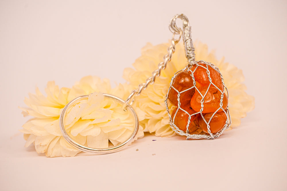 Kalavati Agate  Citrine  Aura  Keychain