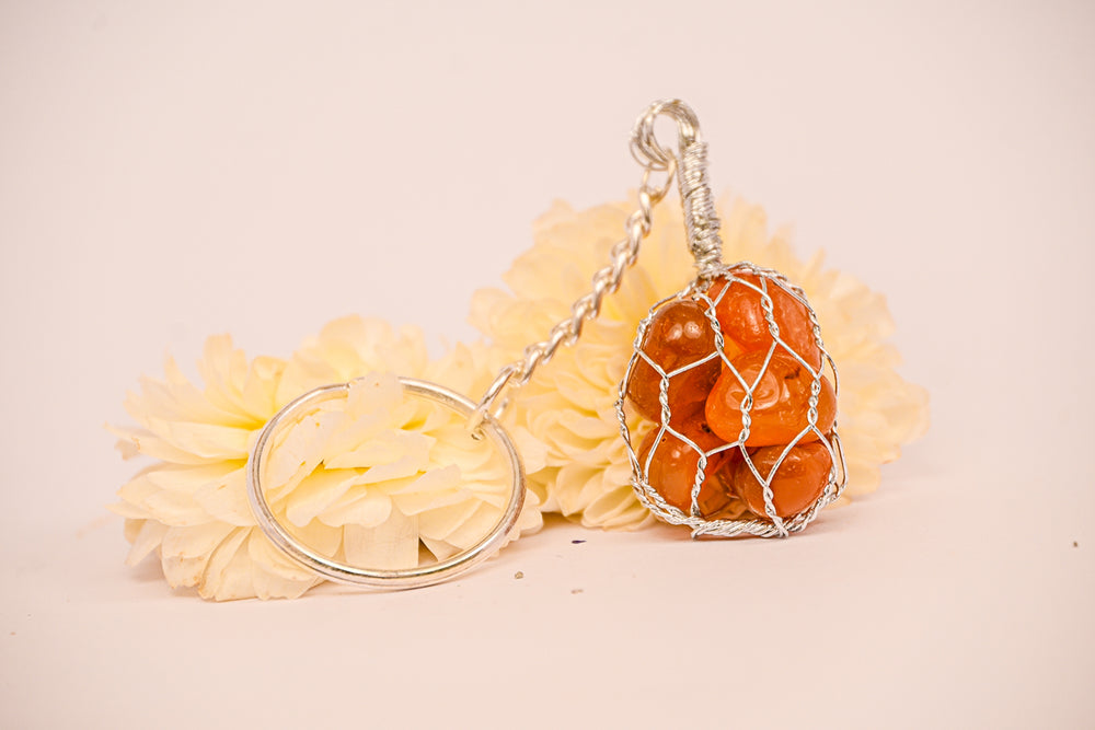Kalavati Agate  Citrine  Aura  Keychain