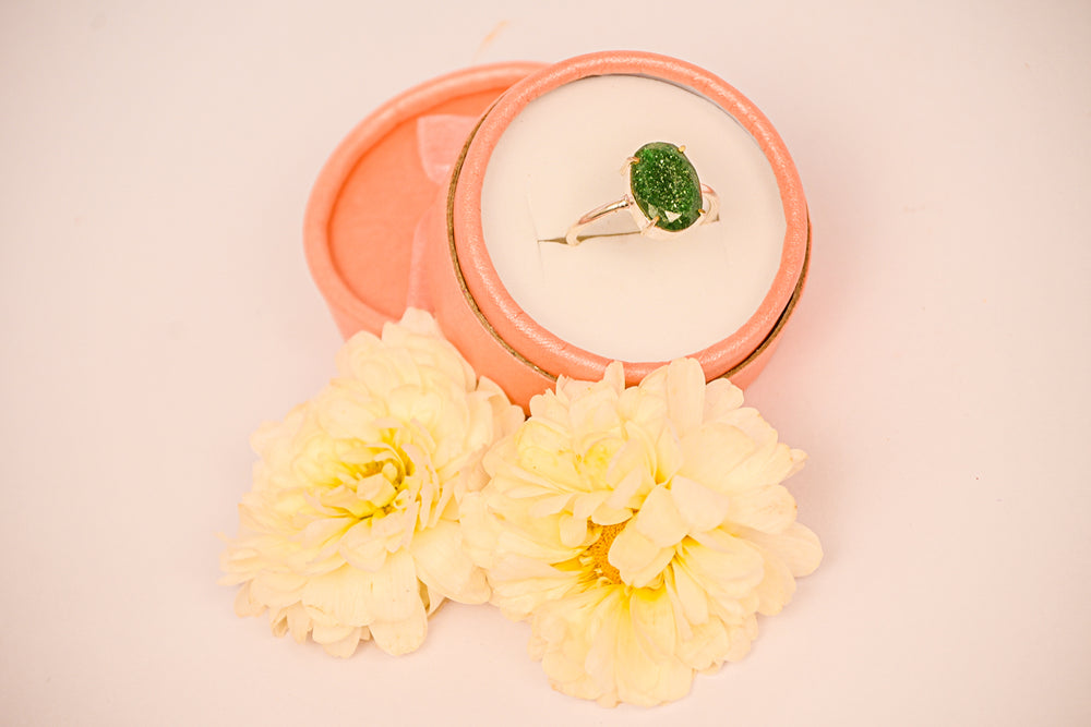 Kalavati Agate  Emerald Glow Ring