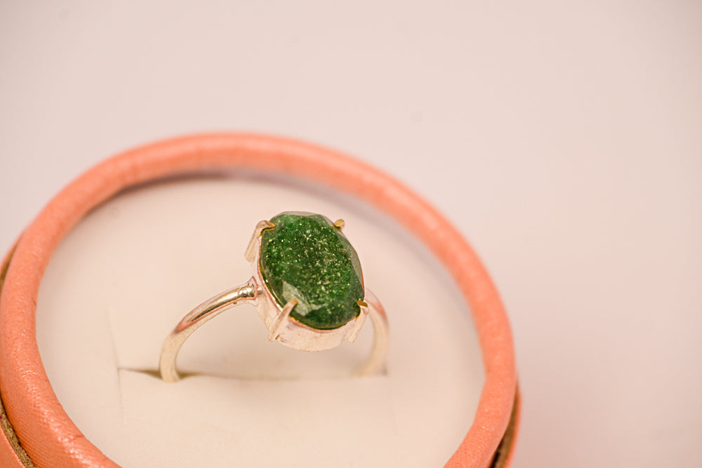 Kalavati Agate  Emerald Glow Ring