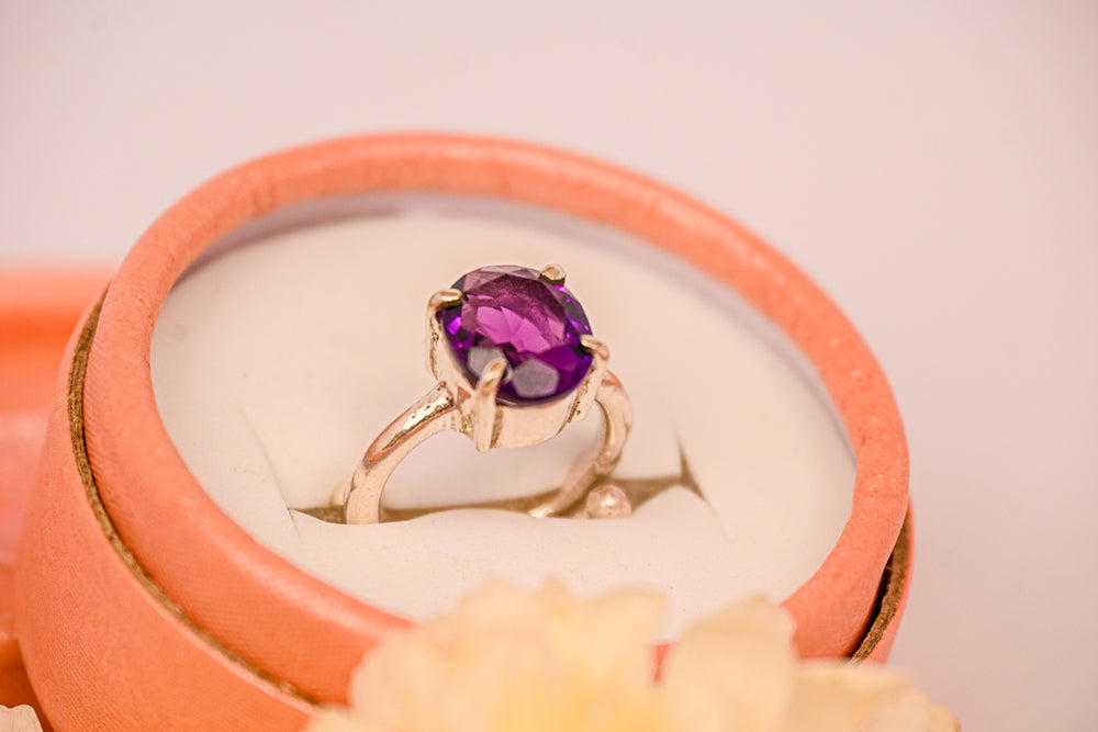 Kalavati Agate  Violet Glow Ring