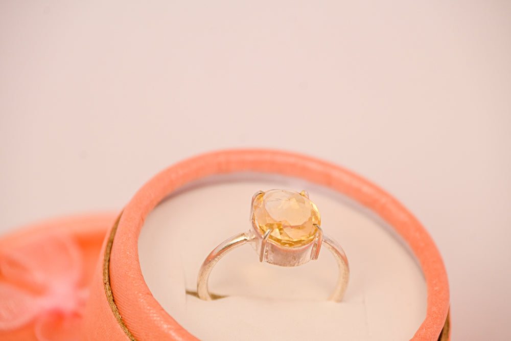 Kalavati Agate  Pokhraj Aura Ring