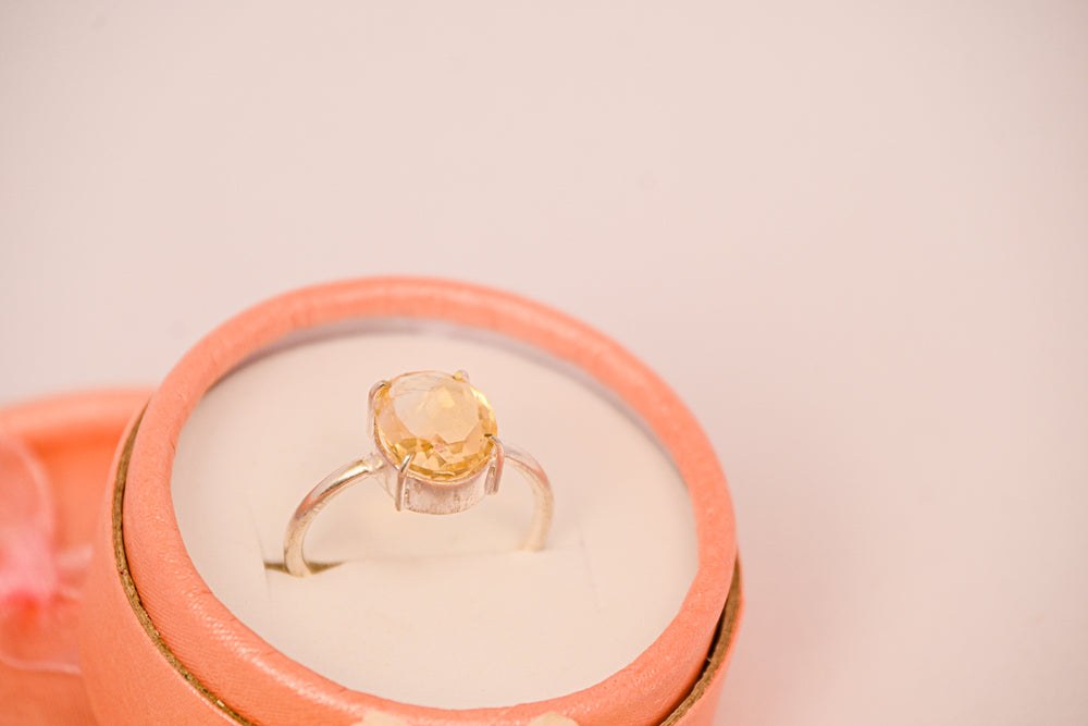 Kalavati Agate  Pokhraj Aura Ring