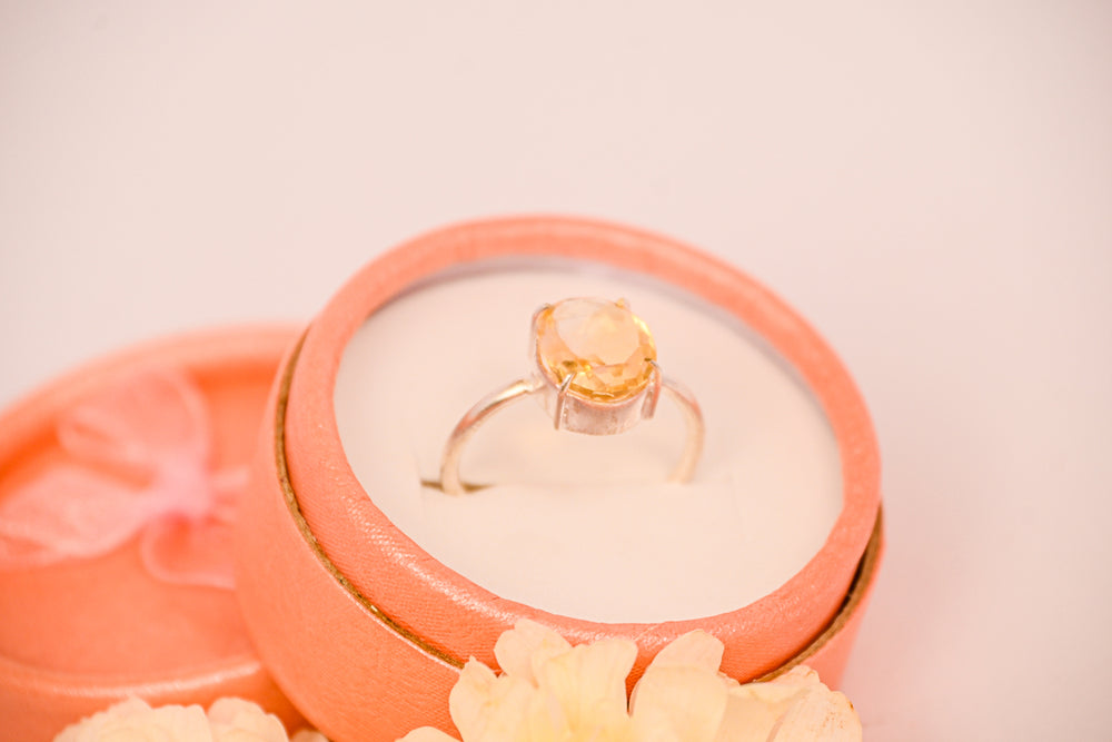 Kalavati Agate  Pokhraj Aura Ring