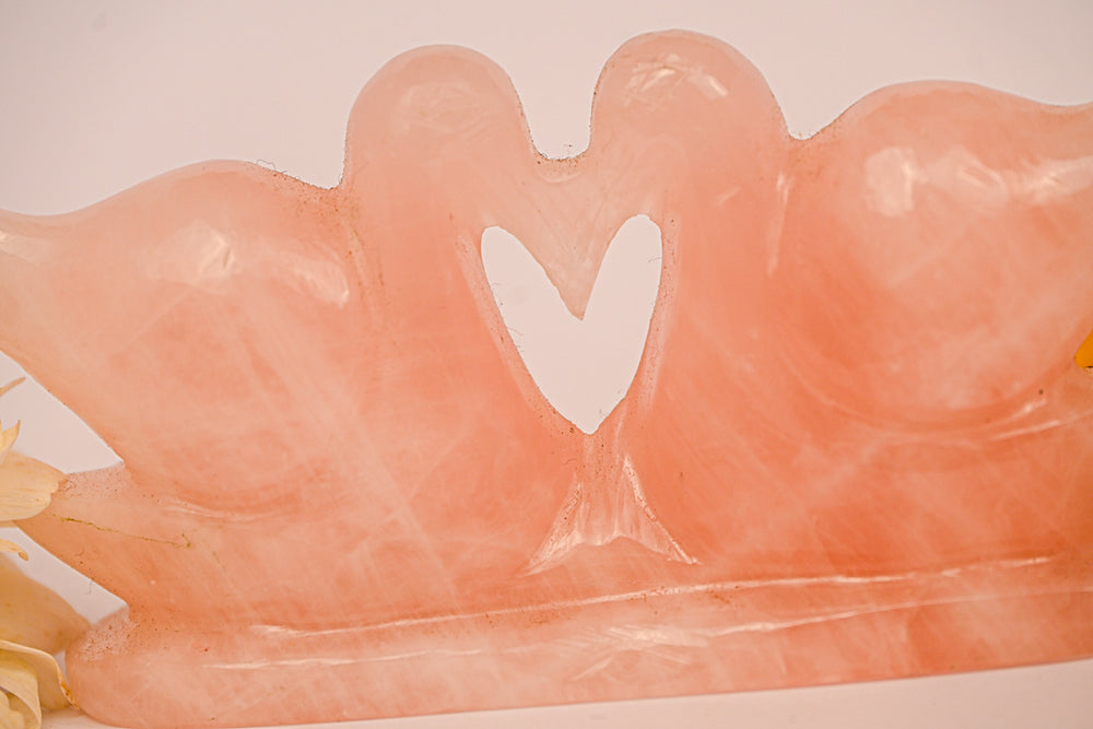 Kalavati Agate  Rose Quartz Swan Idol