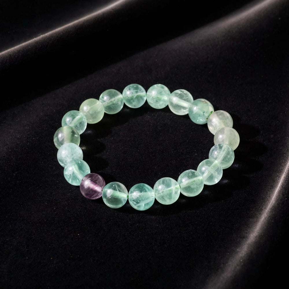 Kalavati Agate Natural Green Fluorite Beaded Bracelet