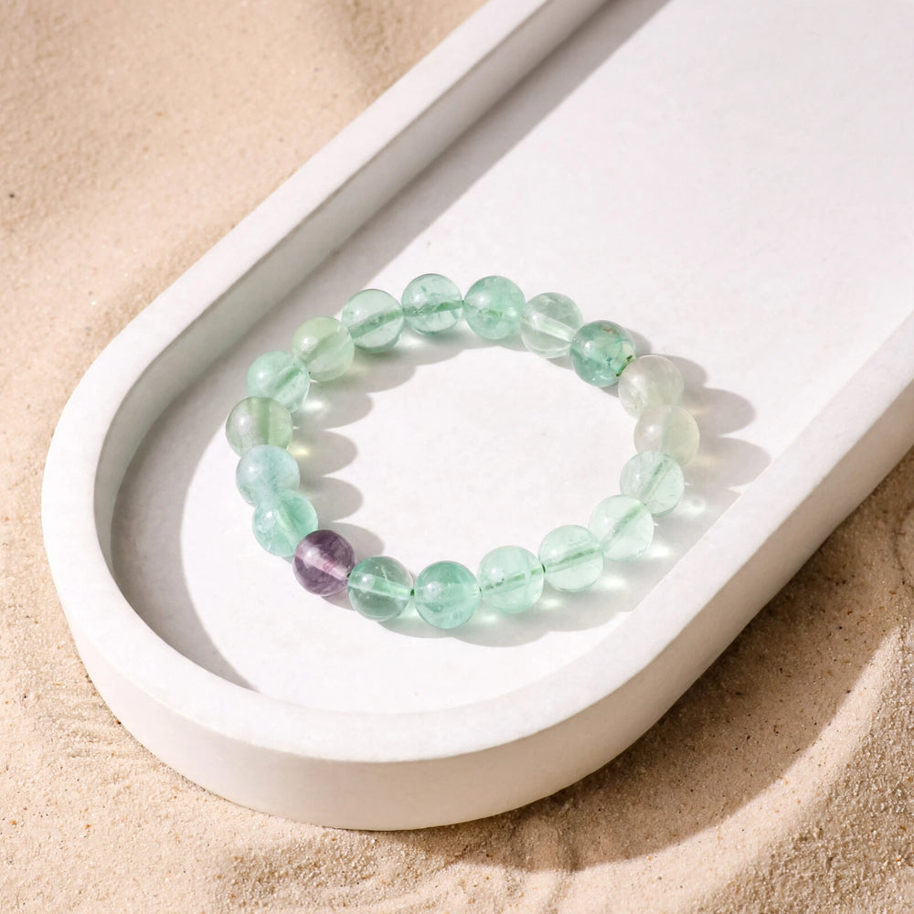 Kalavati Agate Natural Green Fluorite Beaded Bracelet