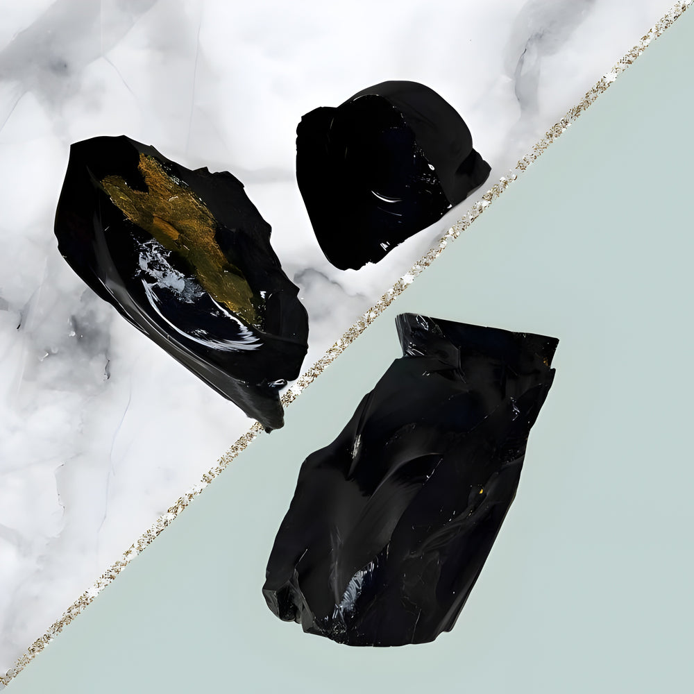 Kalavati Agate Premium Natural Black Obsidian Raw Crystal