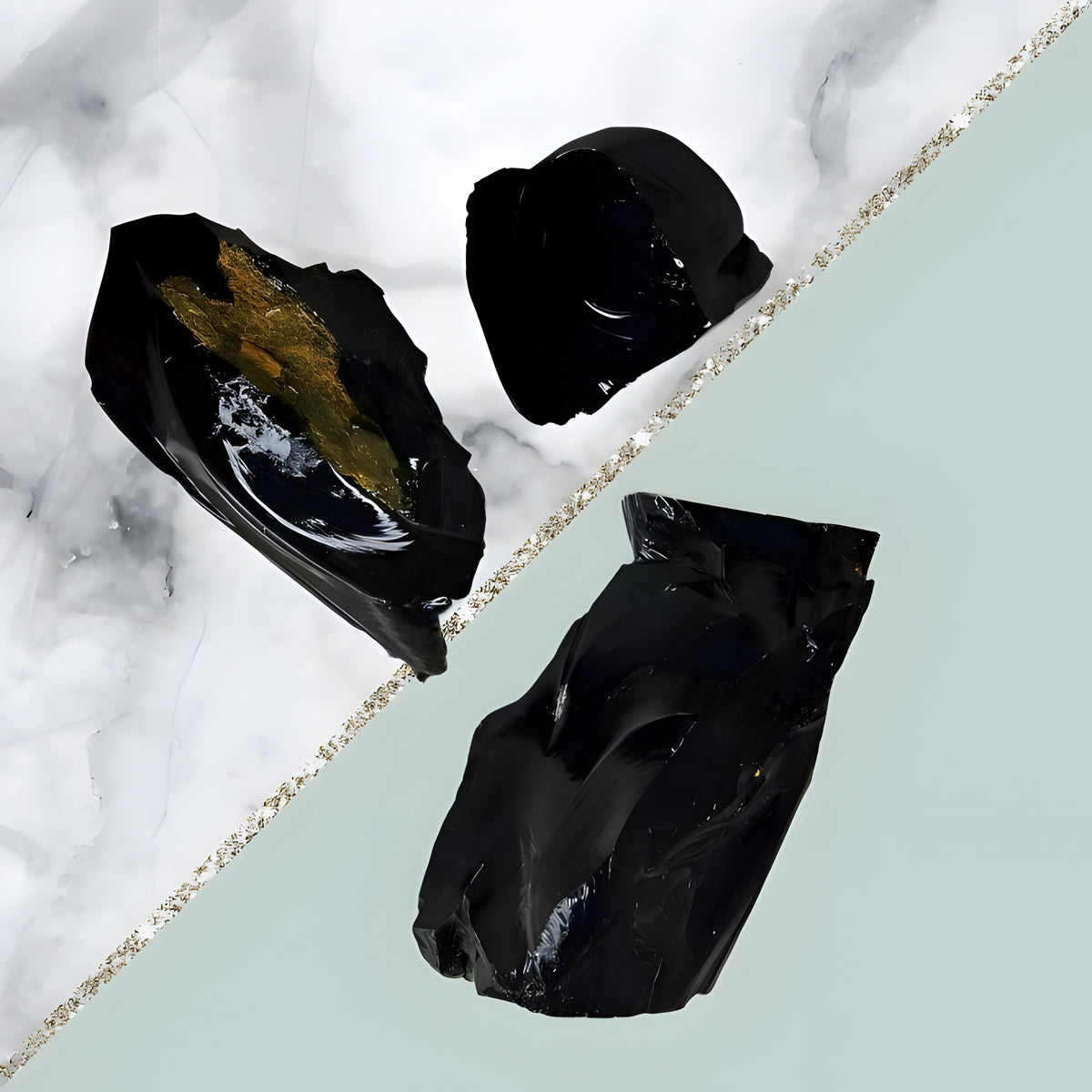 Kalavati Agate Premium Natural Black Obsidian Raw Crystal