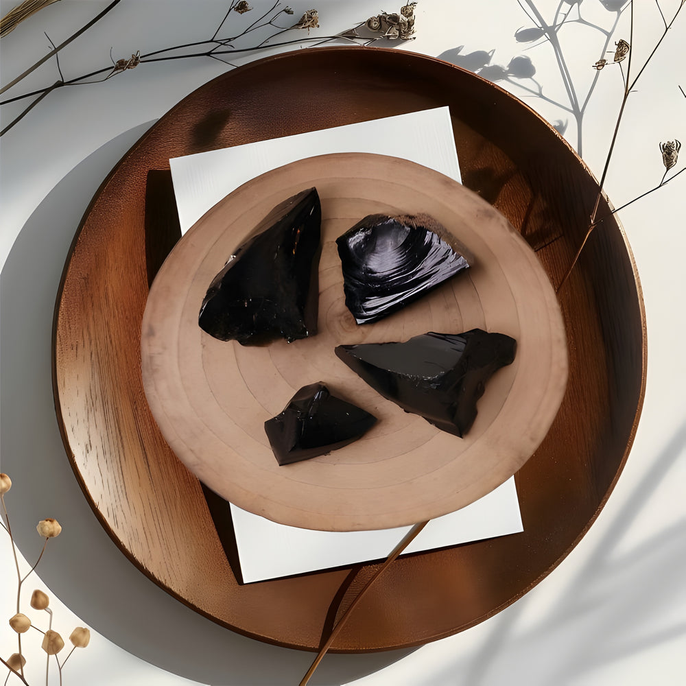 Kalavati Agate Premium Natural Black Obsidian Raw Crystal