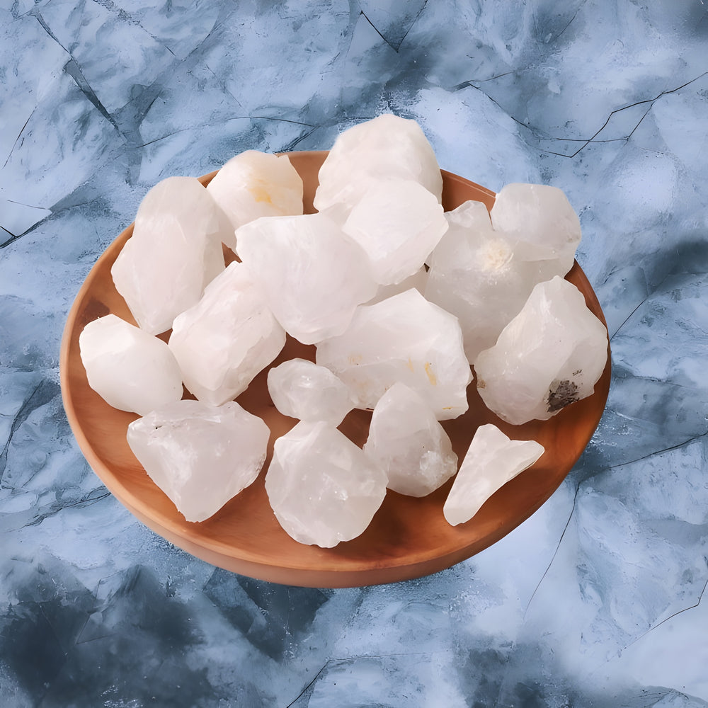 Kalavati Agate Natural White Selenite Raw Crystal