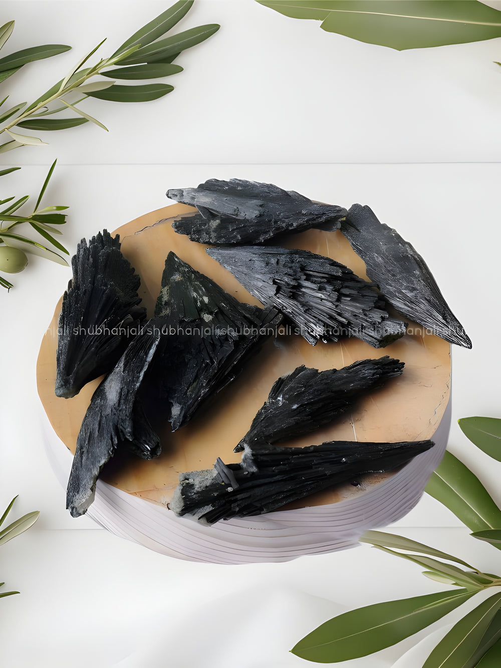 Kalavati Agate Natural Black Kyanite Rough Stone