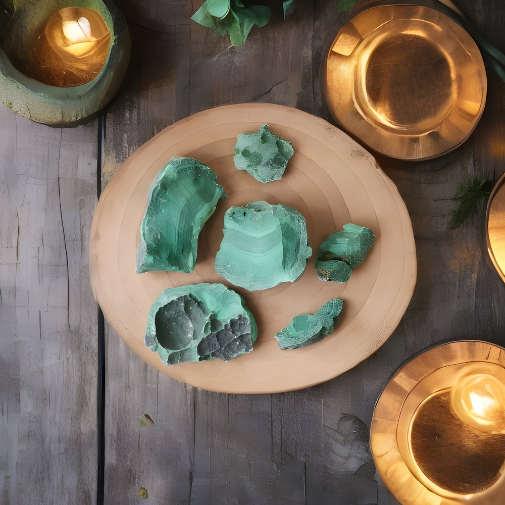 Kalavati Agate Premium Raw Malachite Crystal