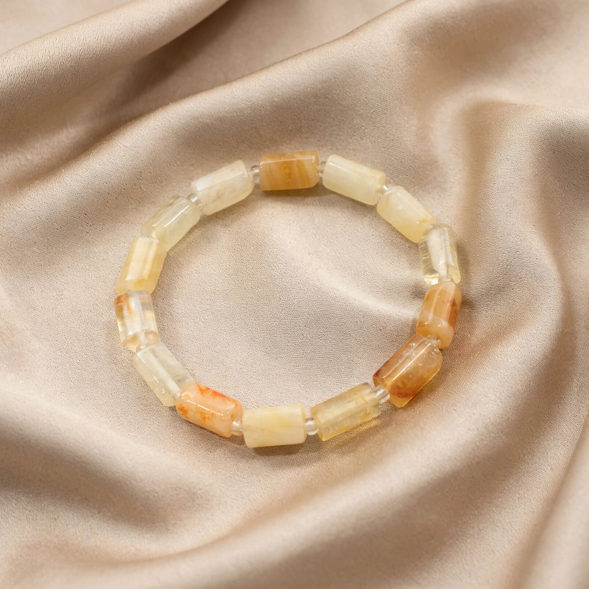 Authentic Citrine Tube Bead Bracelet