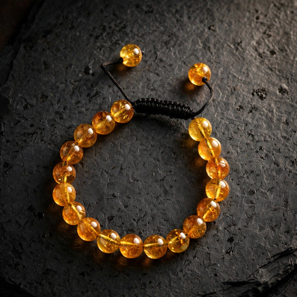 Natural Yellow Citrine Crystal Bracelet