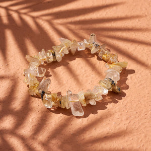 Premium Golden Rutile Chips Stone Bracelet