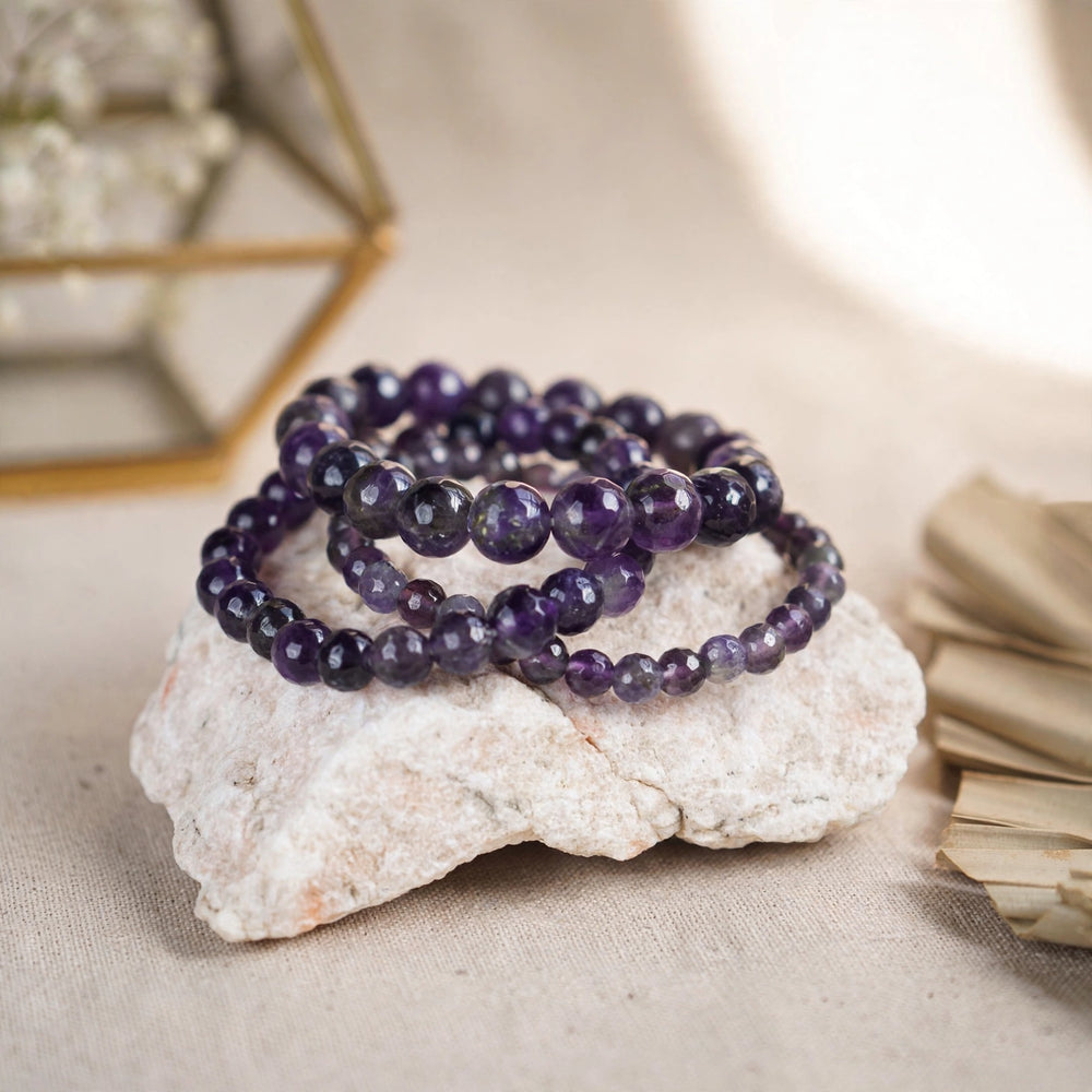 Kalavati Agate Authentic Amethyst Beaded Bracelet