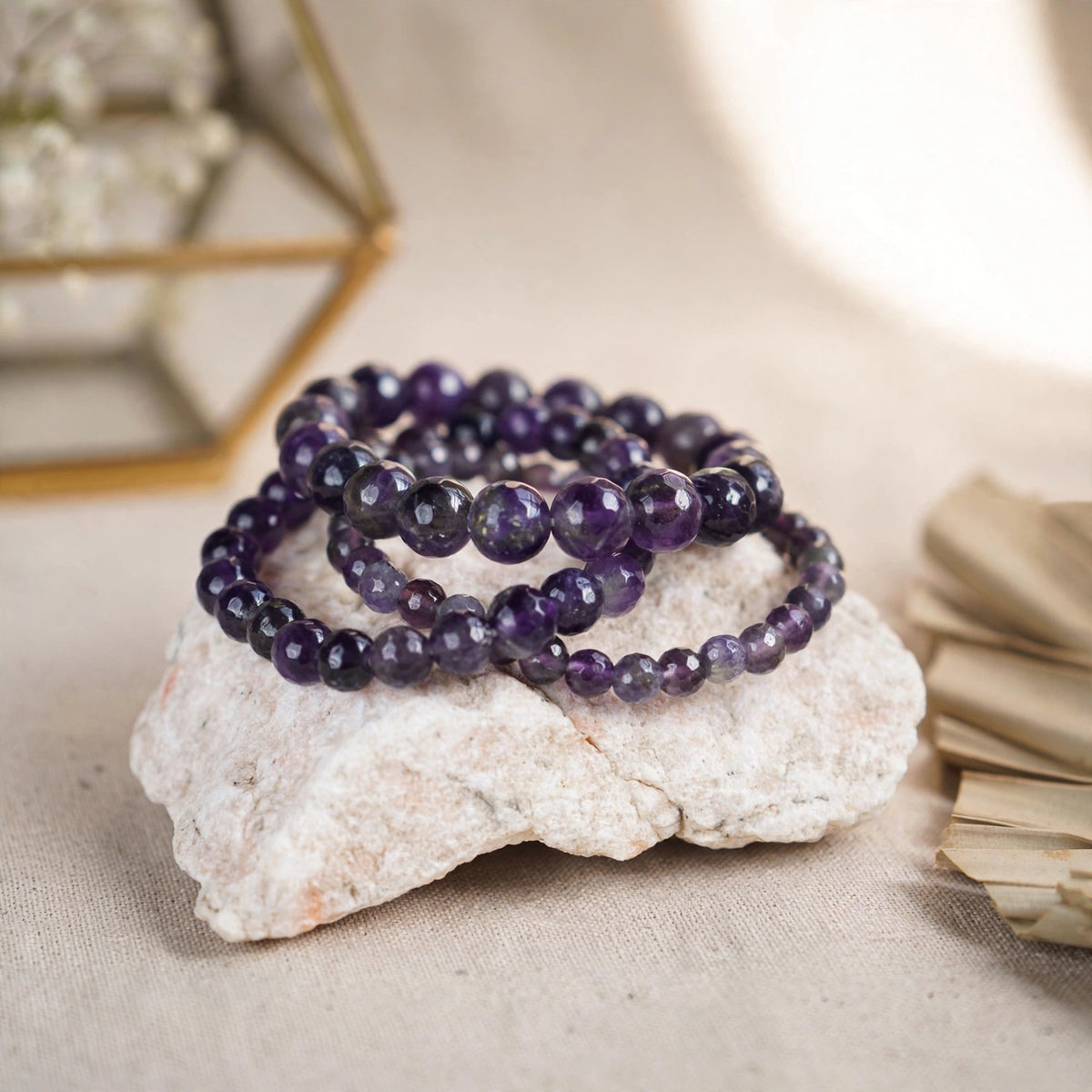 Kalavati Agate Authentic Amethyst Beaded Bracelet