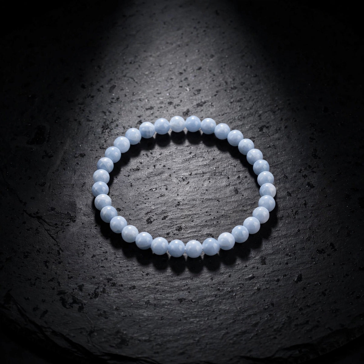 Authentic Blue Angelite Beaded Bracelet