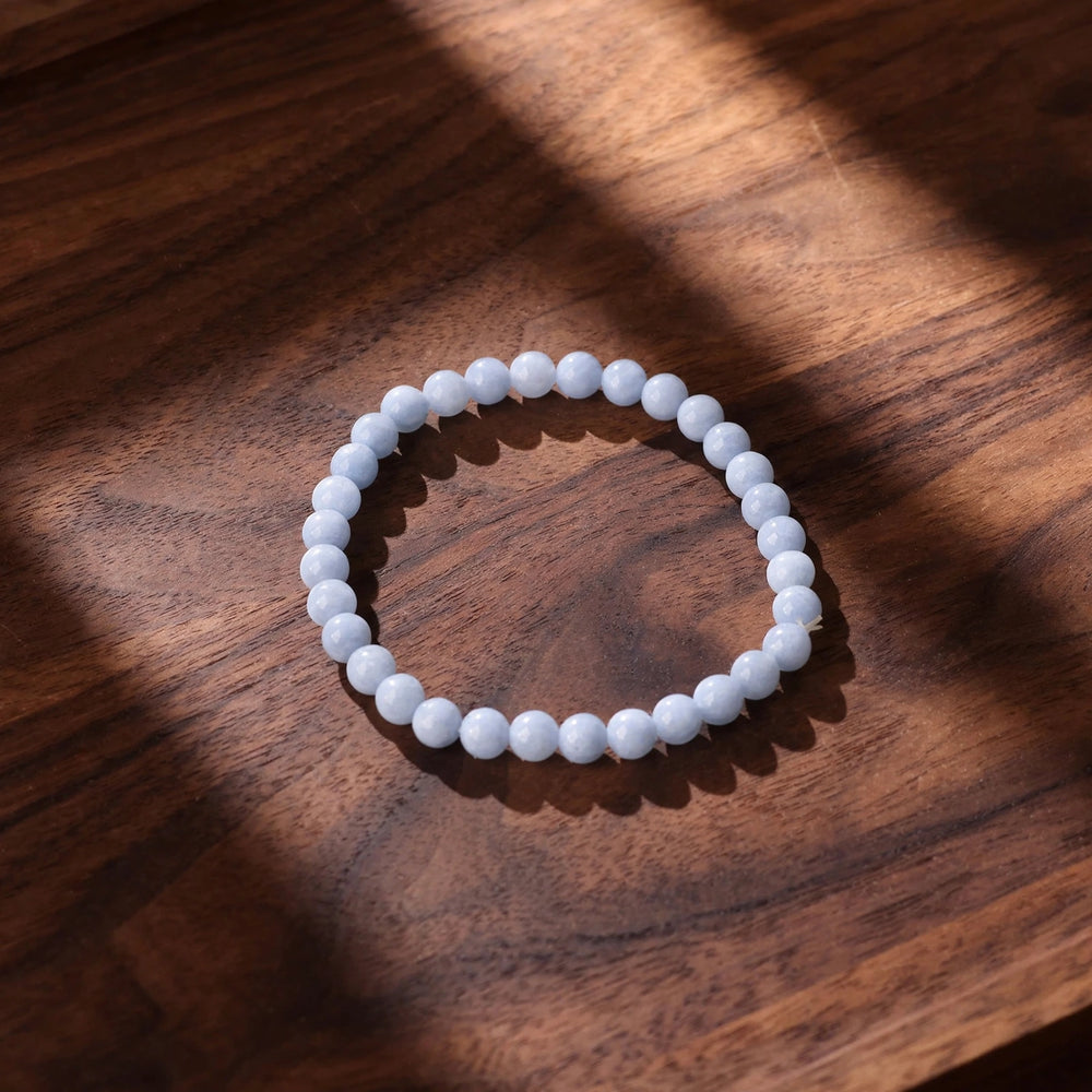 Authentic Blue Angelite Beaded Bracelet