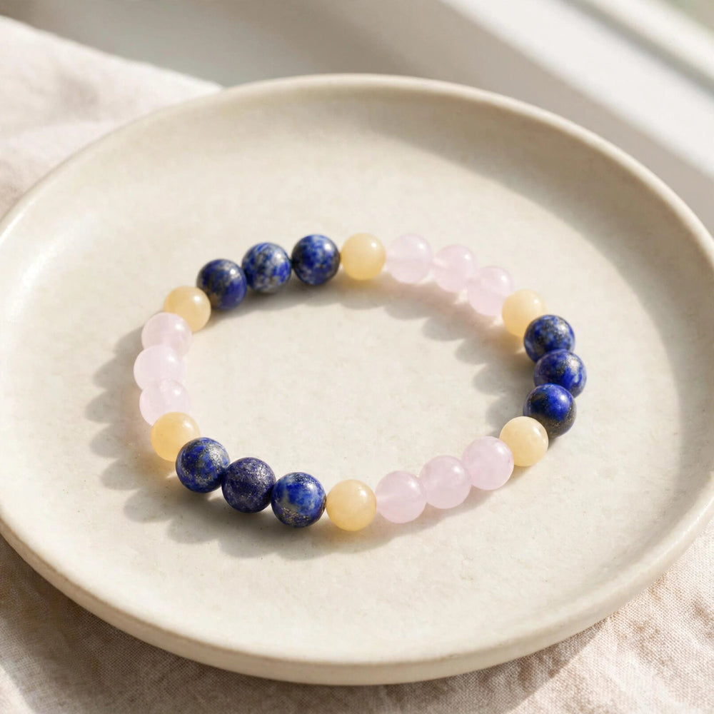 Authentic Lapis Lazuli Rose Quartz Bracelet
