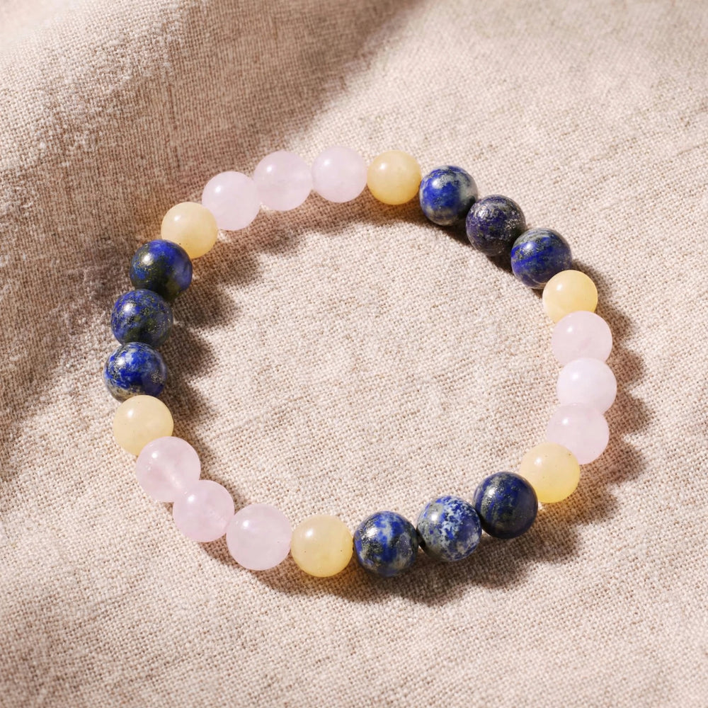 Authentic Lapis Lazuli Rose Quartz Bracelet