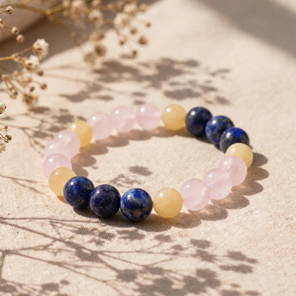 Authentic Lapis Lazuli Rose Quartz Bracelet