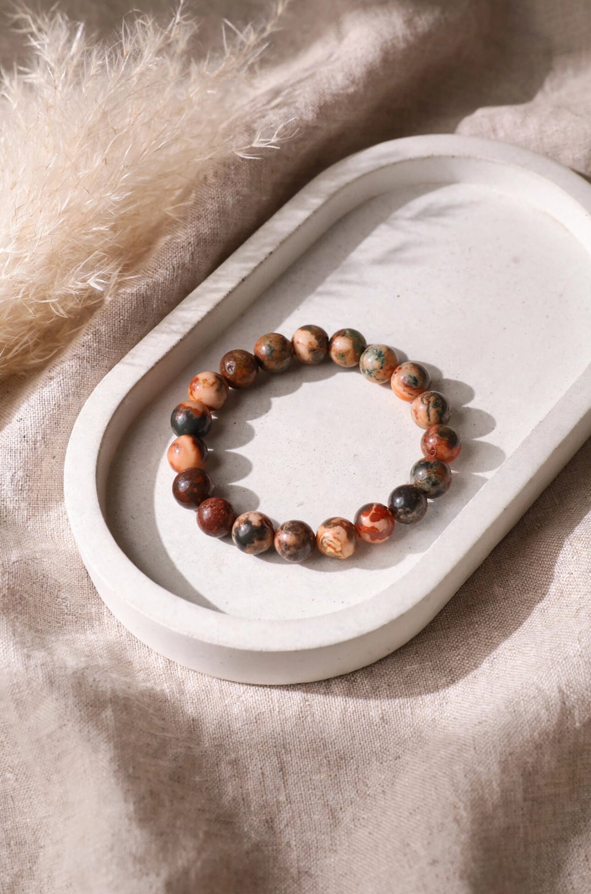 Kalavati Agate Natural Leopard Jasper Crystal Bracelet