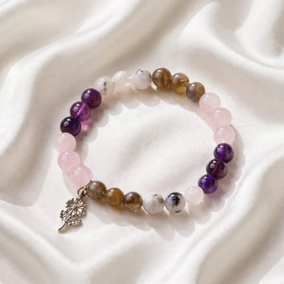 Kalavati Agate Divine Labradorite Moonstone Amethyst Bracelet