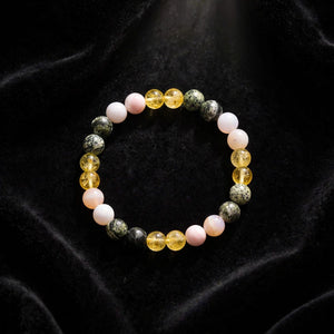 Kalavati Agate Authentic Citrine Pink Opal Beaded Bracelet