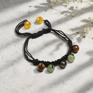 Authentic Black Thread 5 Bead Bracelet