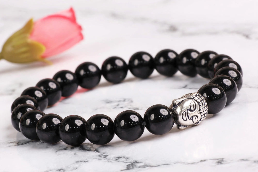 Authentic Black Tourmaline Buddha Bracelet