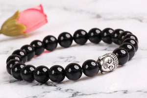 Authentic Black Tourmaline Buddha Bracelet