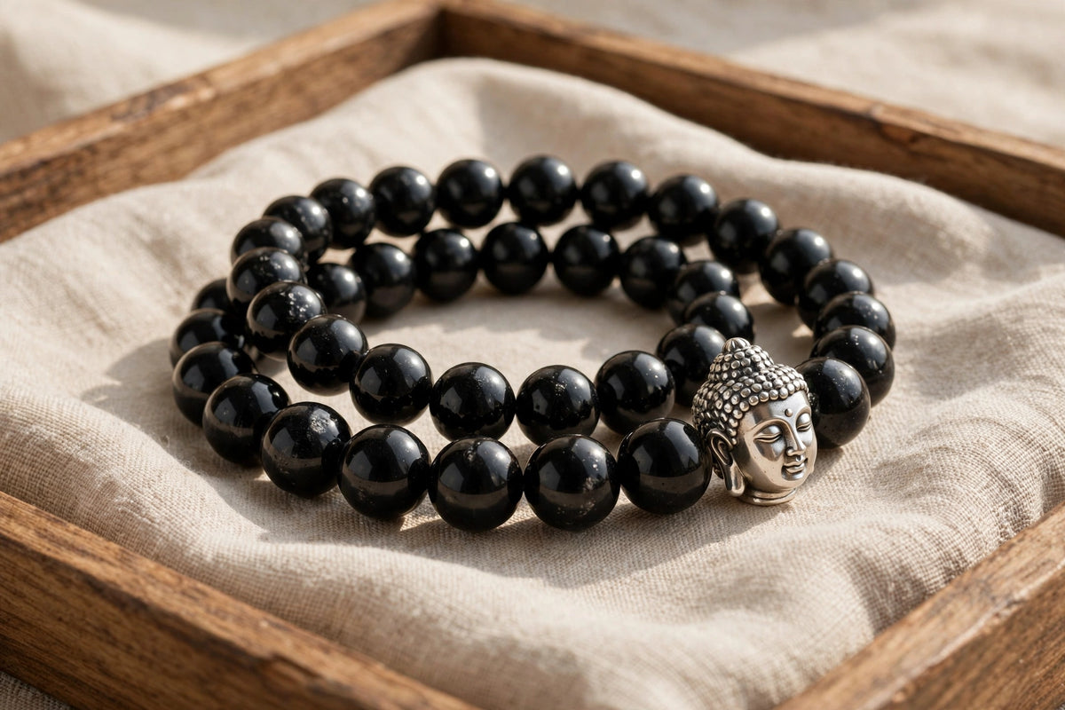 Authentic Black Obsidian Buddha Bracelet