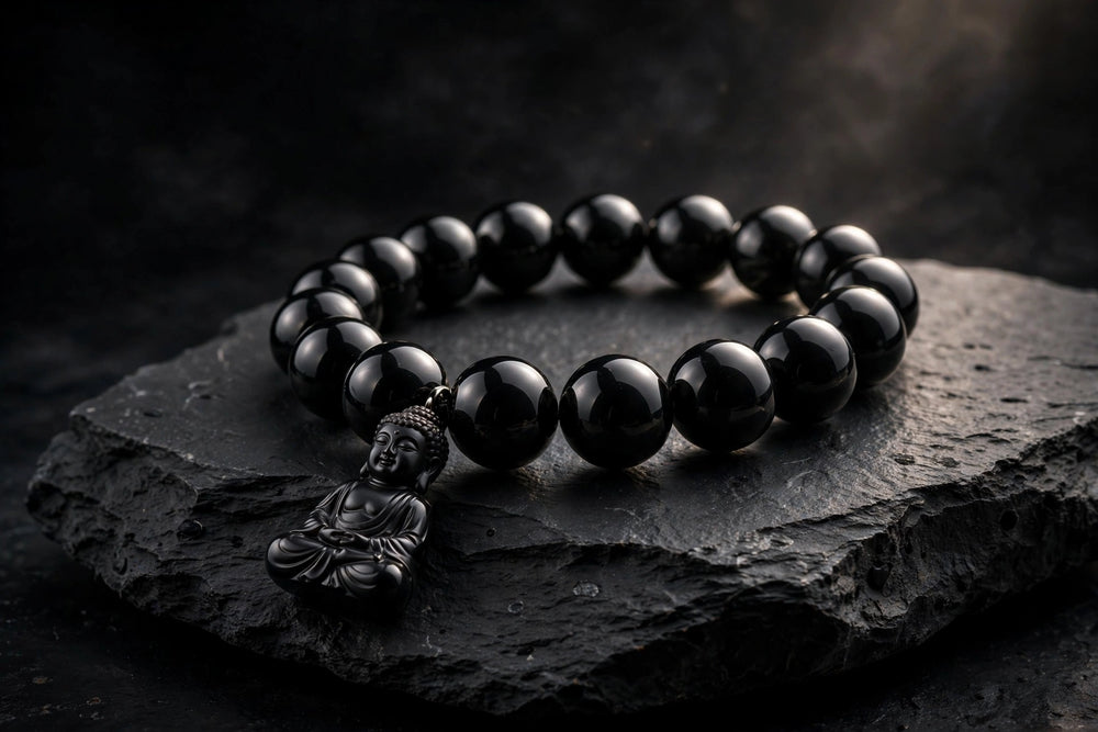 Authentic Black Obsidian Buddha Bracelet