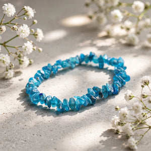 Authentic Blue Apatite Chip Bracelet