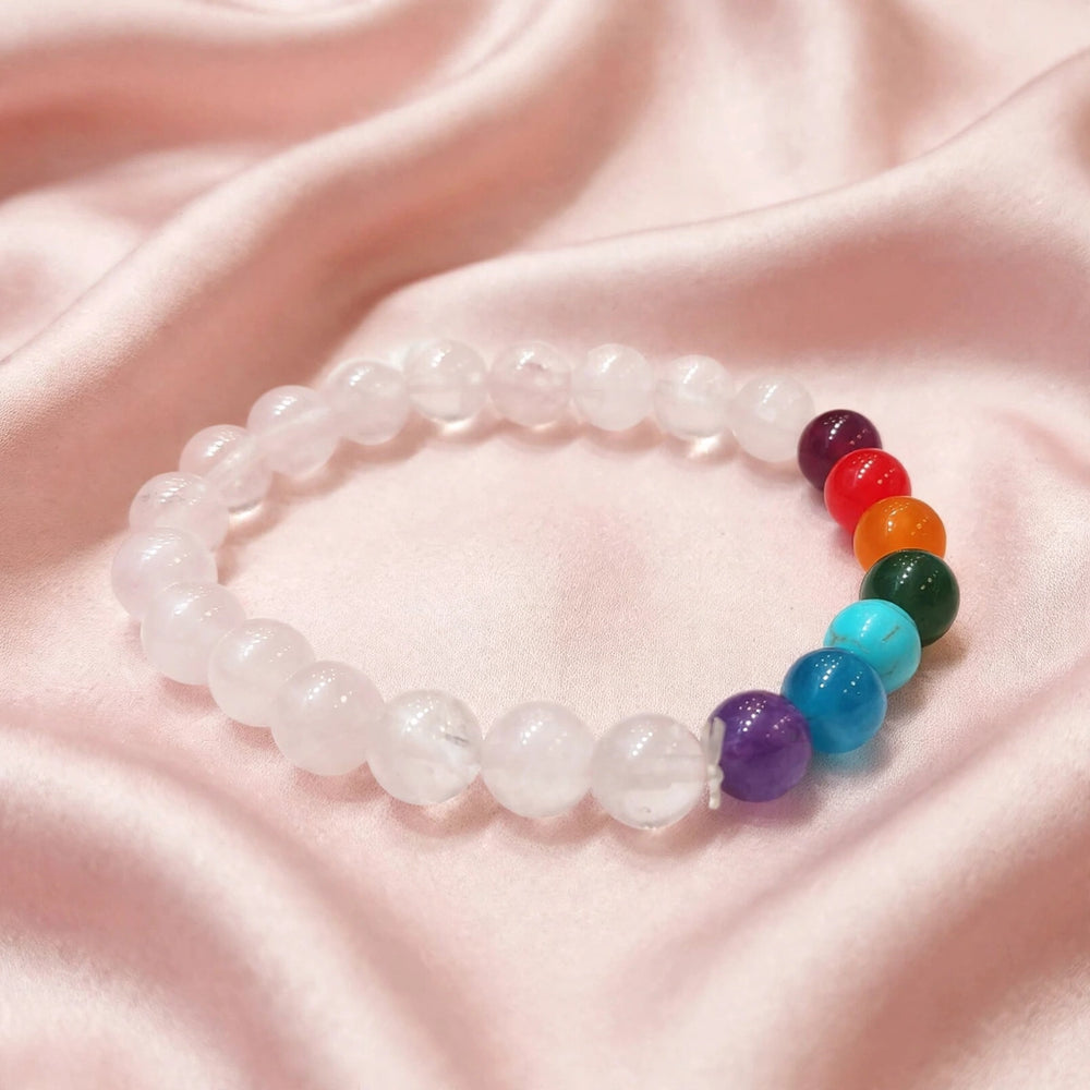 Divine Rose Quartz 7 Chakra Energy Bracelet
