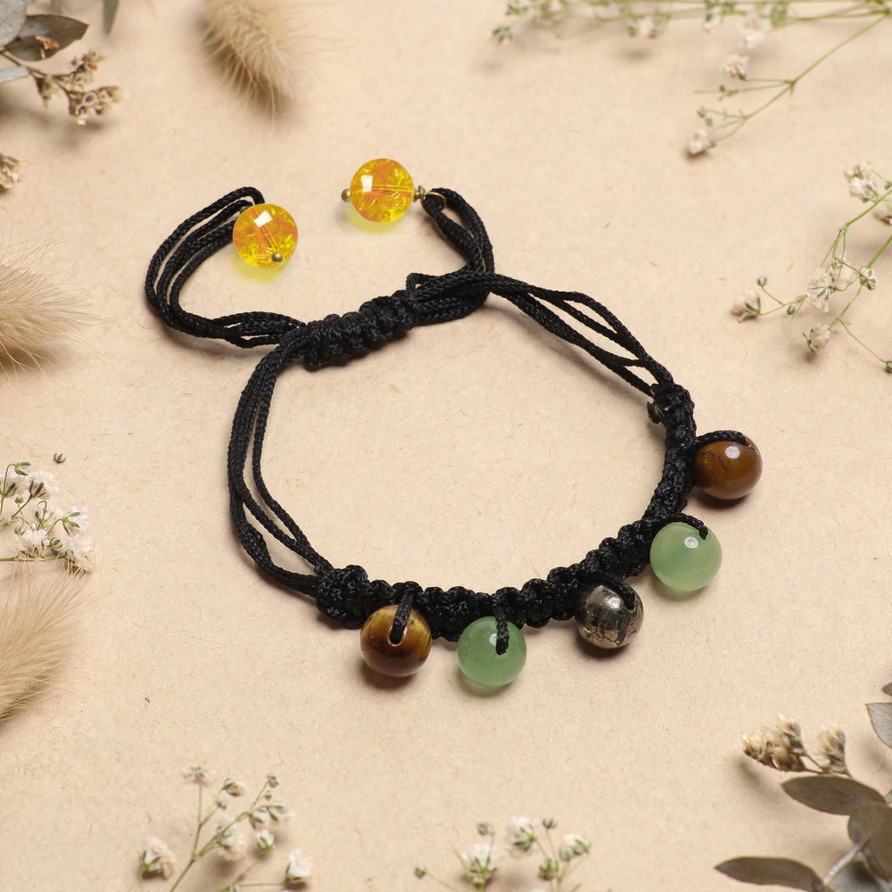 Authentic Black Thread 5 Bead Bracelet