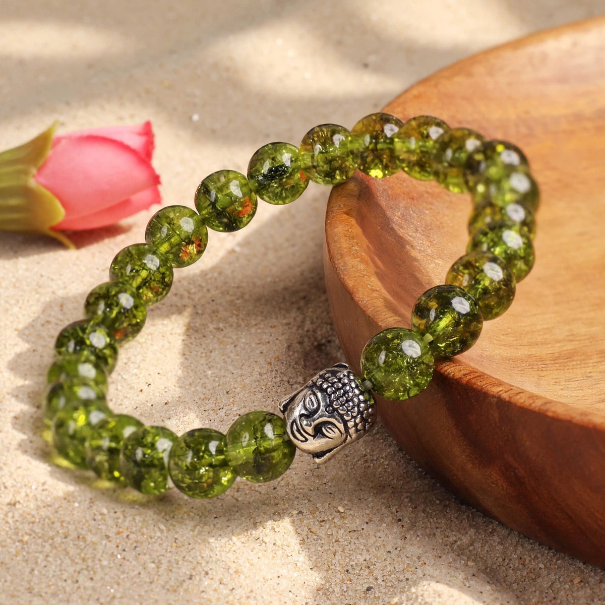 Authentic Peridot Buddha Charm Bracelet
