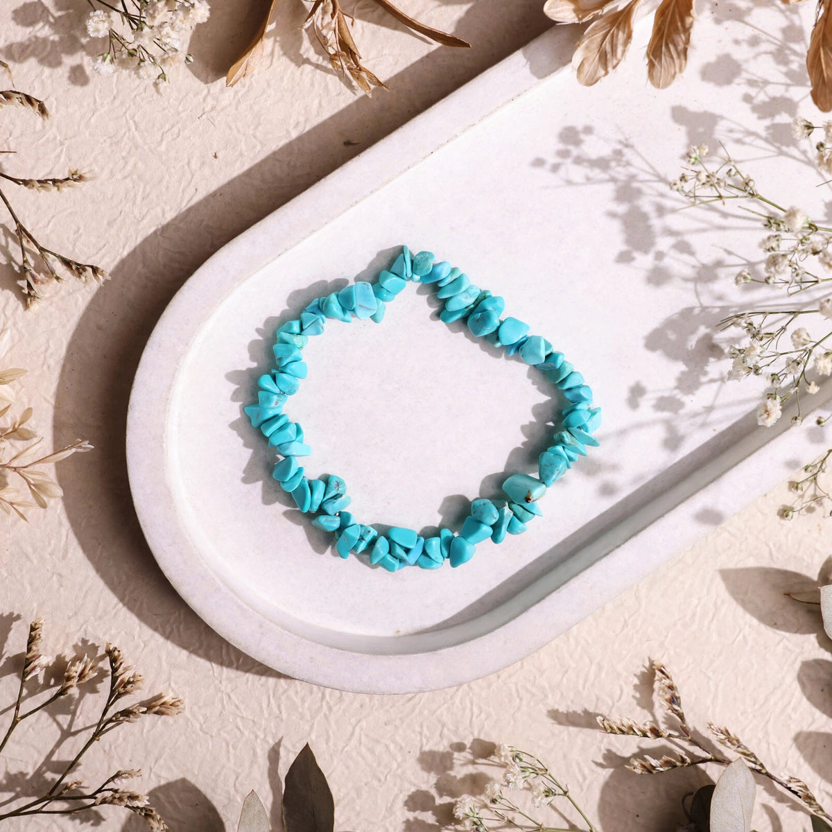 Kalavati Agate Natural Turquoise Chipstone Bracelet