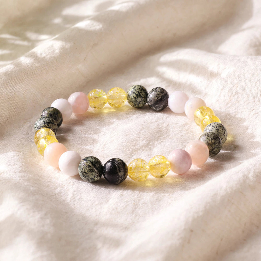Kalavati Agate Authentic Citrine Pink Opal Beaded Bracelet