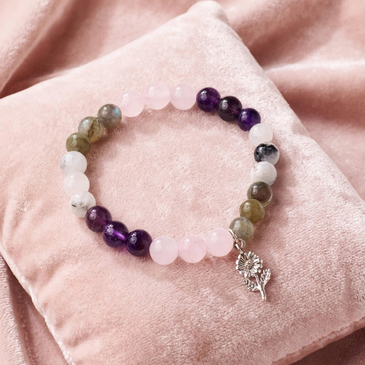 Kalavati Agate Divine Labradorite Moonstone Amethyst Bracelet