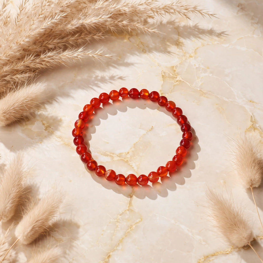 Premium Red Onyx Round Bead Bracelet