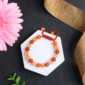 Premium Orange Carnelian Adjustable Gemstone Bracelet