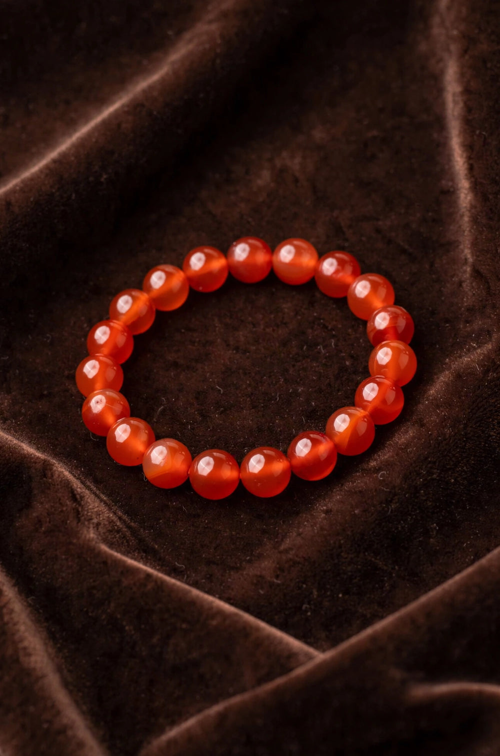 Premium Red Onyx Round Bead Bracelet
