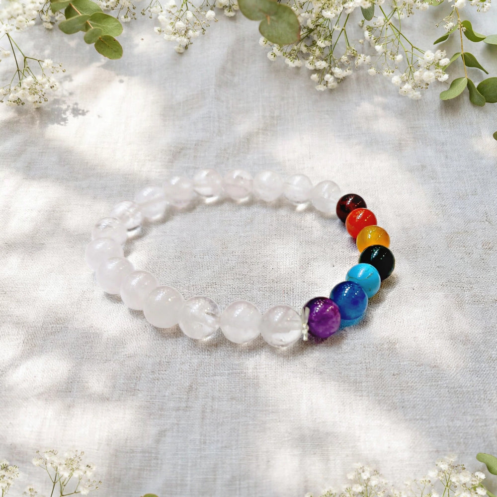 Divine Rose Quartz 7 Chakra Energy Bracelet