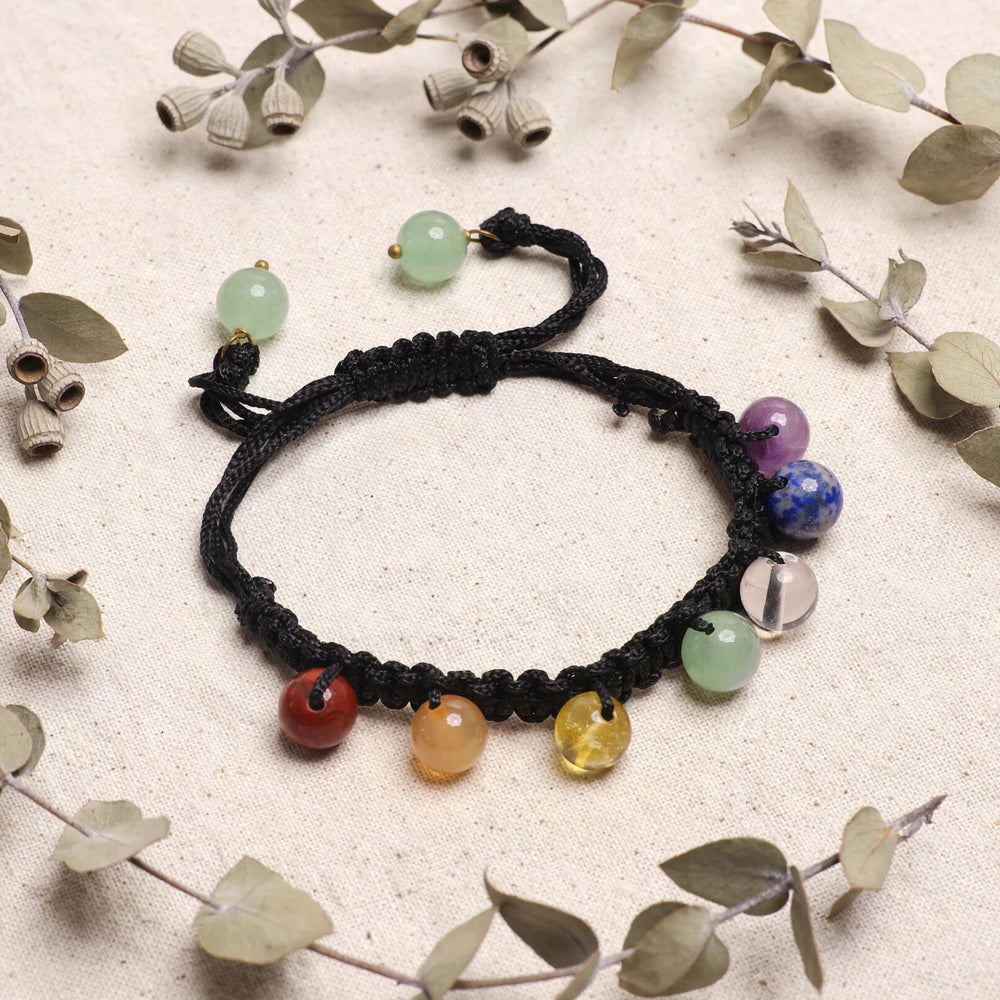Kalavati Agate Authentic 7 Chakra Black Thread Bracelet